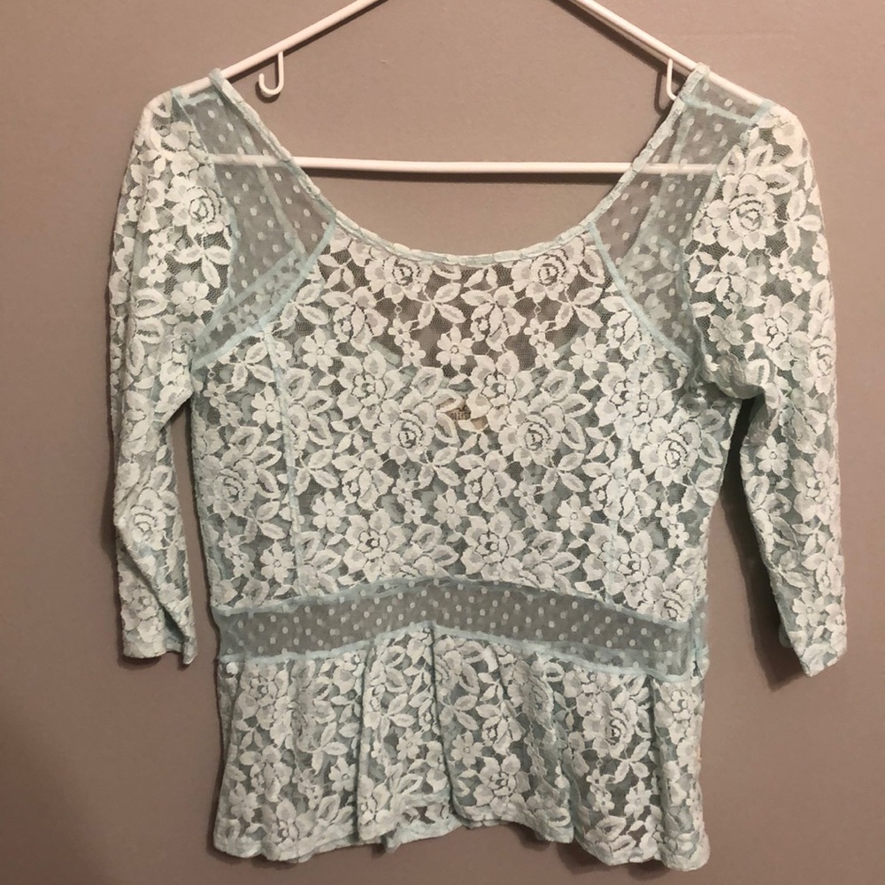 Light blue Lacey blouse